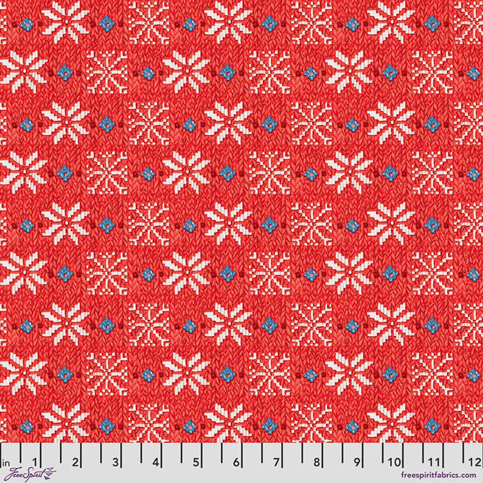 Snow Day | Winter Sweater Red fabric