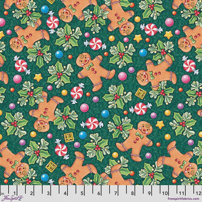 Snow Day | Gingerbread Evergreen fabric