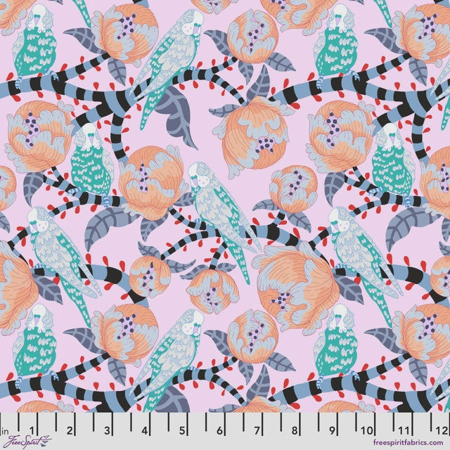 Blostma & Song Budgie Breath Turquoise fabric