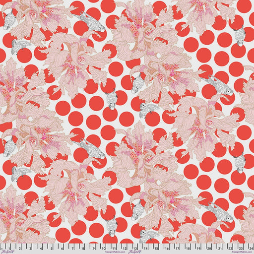 Blostma & Song Spotty Peony Vermillion fabric