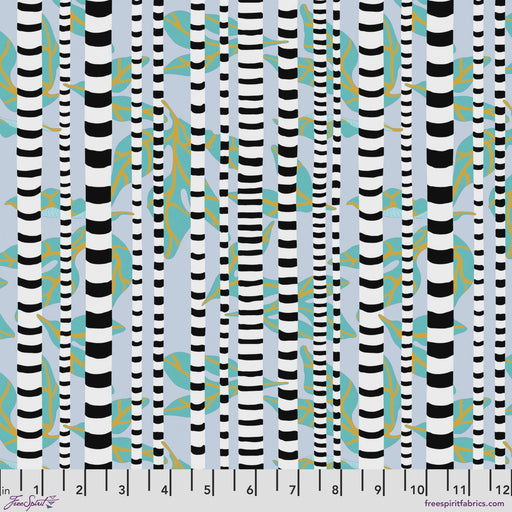 Blostma & Song Stem Lemonade Turquoise fabric