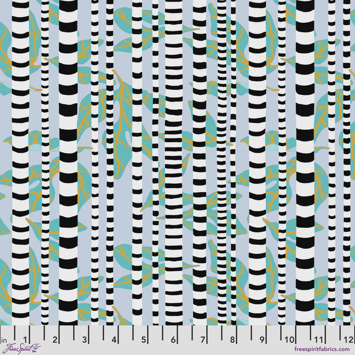 Blostma & Song Stem Lemonade Turquoise fabric