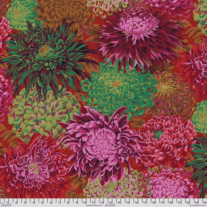 Japanese Chrysanthemum Scarlet fabric | Kaffe Collective Classics