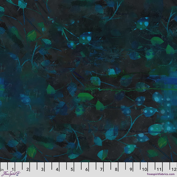 Radiant Grove Leaves Twilight fabric