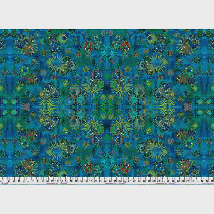 Radiant Grove Kaleido Circles Turquoise fabric