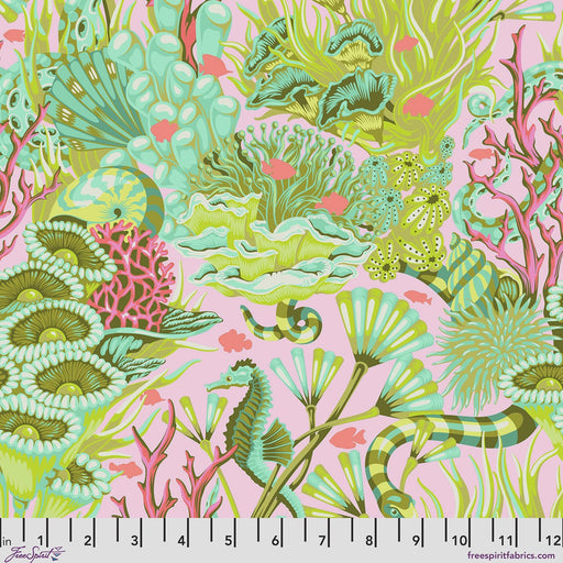 Floral Reef Reef What You Sew Coralline quilting cotton fabric by Tula Pink for FreeSpirit Fabrics
