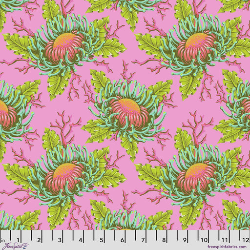 Floral Reef Friends & Anemones Coralline quilting cotton fabric by Tula Pink for FreeSpirit Fabrics