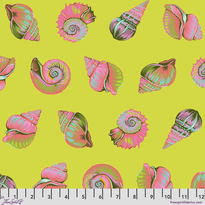 Floral Reef Lil Shelly Seagrass quilting cotton fabric by Tula Pink for FreeSpirit Fabrics