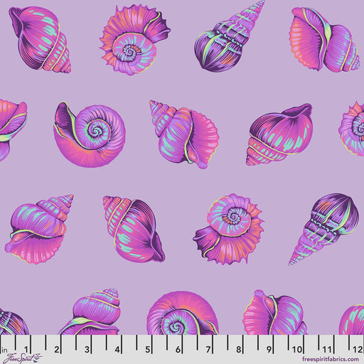 Floral Reef Lil Shelly Ultraviolet quilting cotton fabric by Tula Pink for FreeSpirit Fabrics