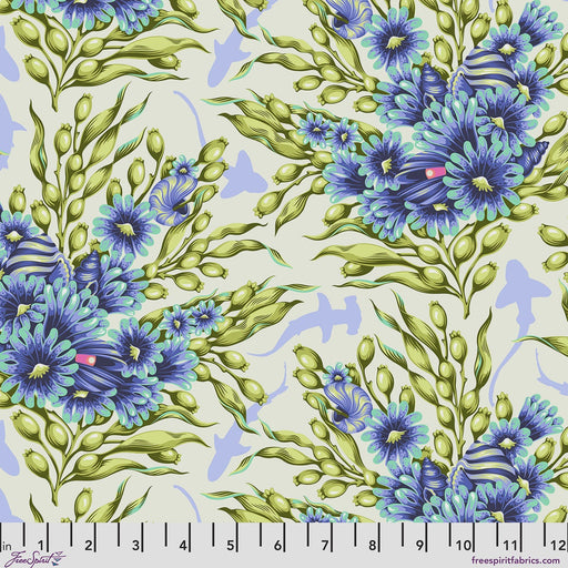 Floral Reef Shadow Sharks Marine quilting cotton fabric by Tula Pink for FreeSpirit Fabrics