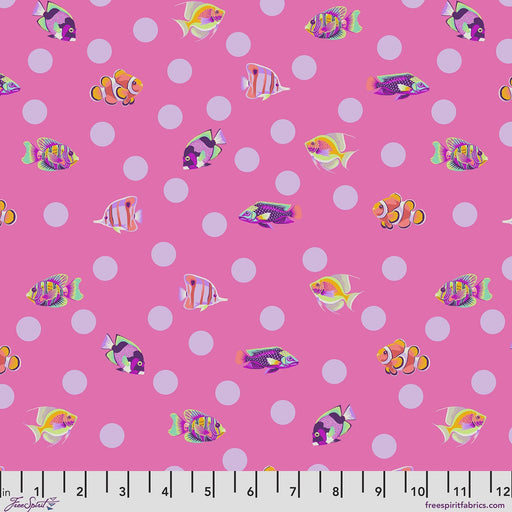 Floral Reef School Crossing Delphine quilting cotton fabric by Tula Pink for FreeSpirit Fabrics