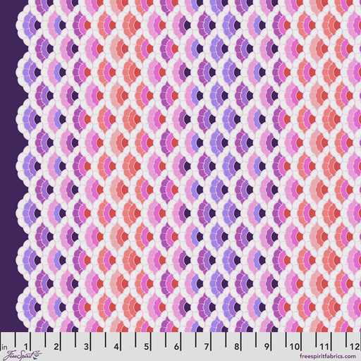 Floral Reef Aquatic Lace Ultraviolet quilting cotton fabric by Tula Pink for FreeSpirit Fabrics
