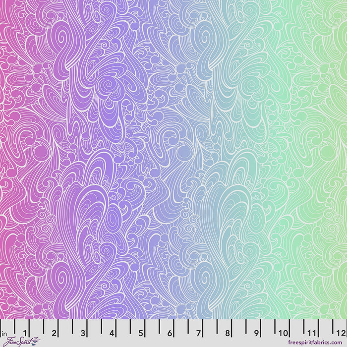 Floral Reef Riptide Deep Dive quilting cotton fabric by Tula Pink for FreeSpirit Fabrics