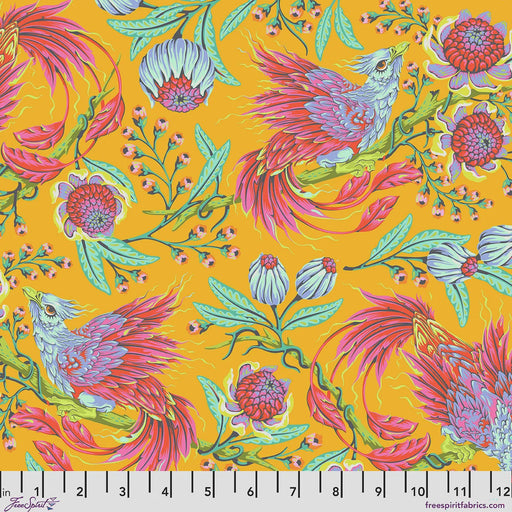 Tula Pink Legendary Hot Wings fabric in Dandelion, quilting cotton by FreeSpirit Fabrics