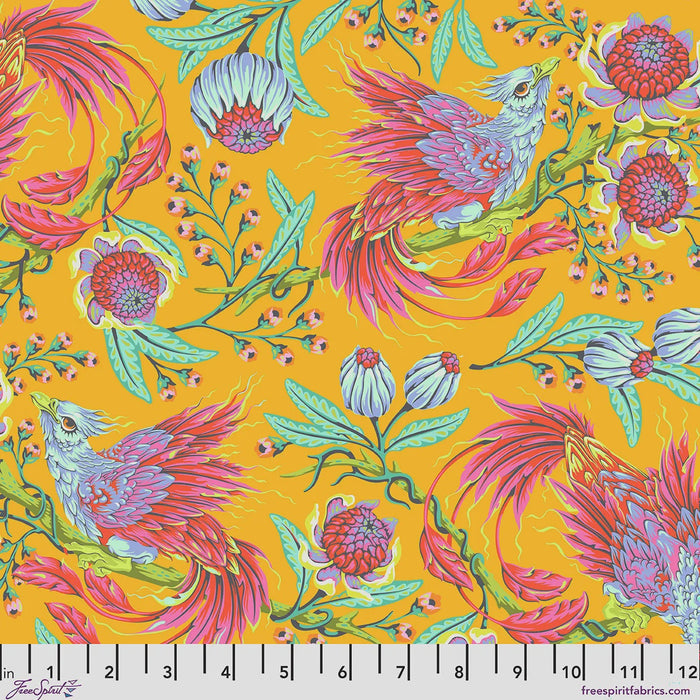 Tula Pink Legendary Hot Wings fabric in Dandelion, quilting cotton by FreeSpirit Fabrics