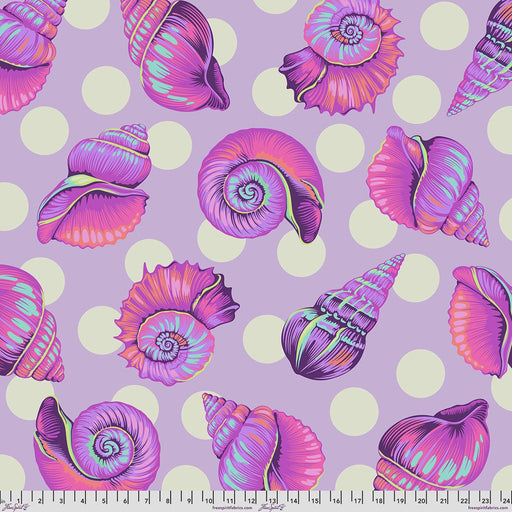 Floral Reef Backing Fabric Big Shelly Ultraviolet quilting cotton fabric by Tula Pink for FreeSpirit Fabrics