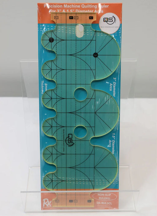 Quilters Select Non-Slip Quilting Ruler - For 3" & 1.5" Diameter Arcs