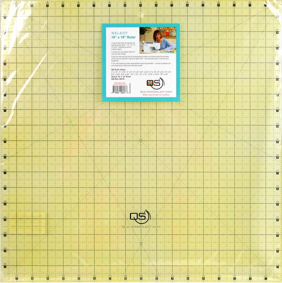 Quilters Select Non-Slip Ruler 18 inch x 18 inch — Flash Sew & Quilt