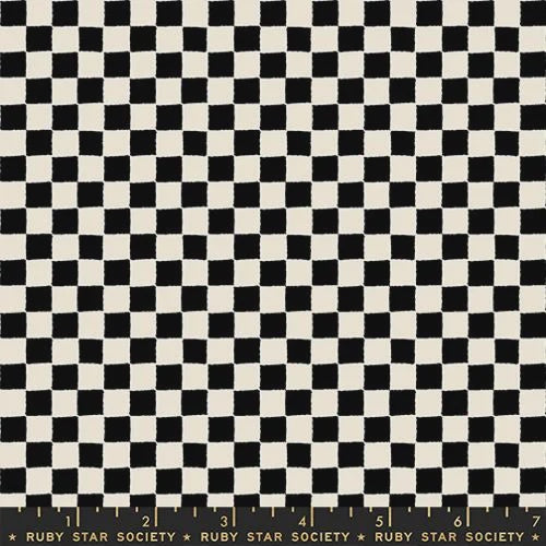 1 800 Calico Block Print Black fabric RS4167 18