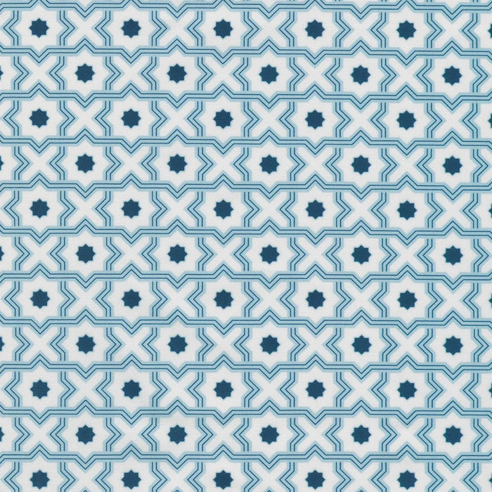 Drift Into Blue White fabric - RSDD-24046-1 WHITE