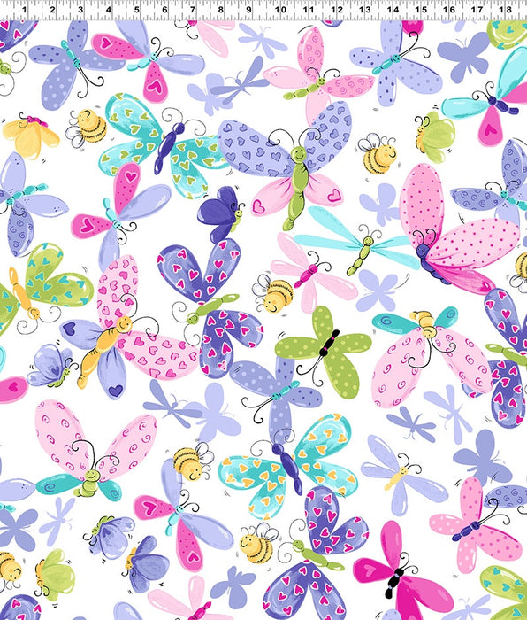 Flutter the Butterfly Butterflies Purple fabric