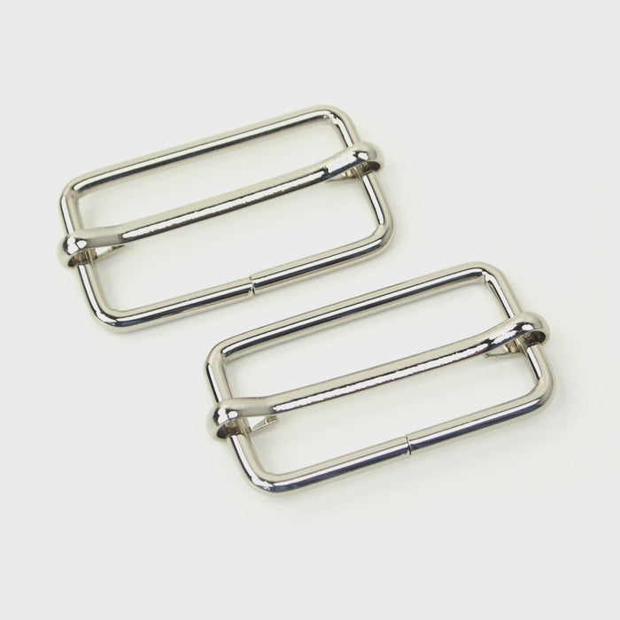 Two Slider Buckles 1 1/2" Nickel # STS127ST