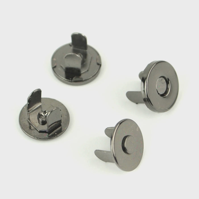 Two Magnetic Snaps 1/2"  Gunmetal STS175B
