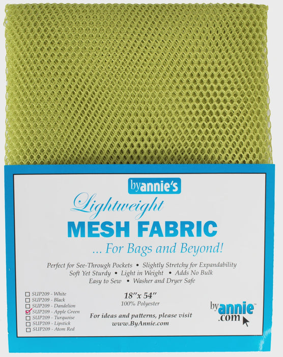 ByAnnie Lightweight Mesh Fabric Apple Green 18in x 54in