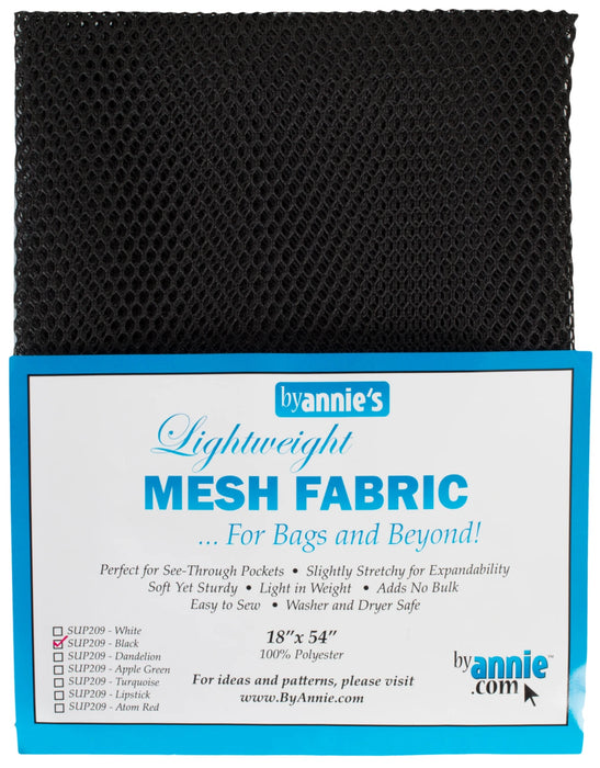 ByAnnie Lightweight Mesh Fabric Black 18in x 54in