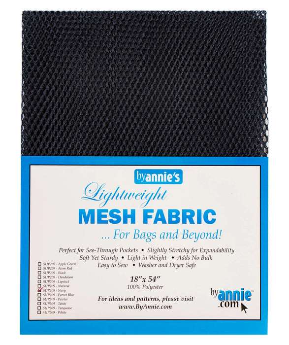 ByAnnie Lightweight Mesh Fabric Navy 18in x 54in