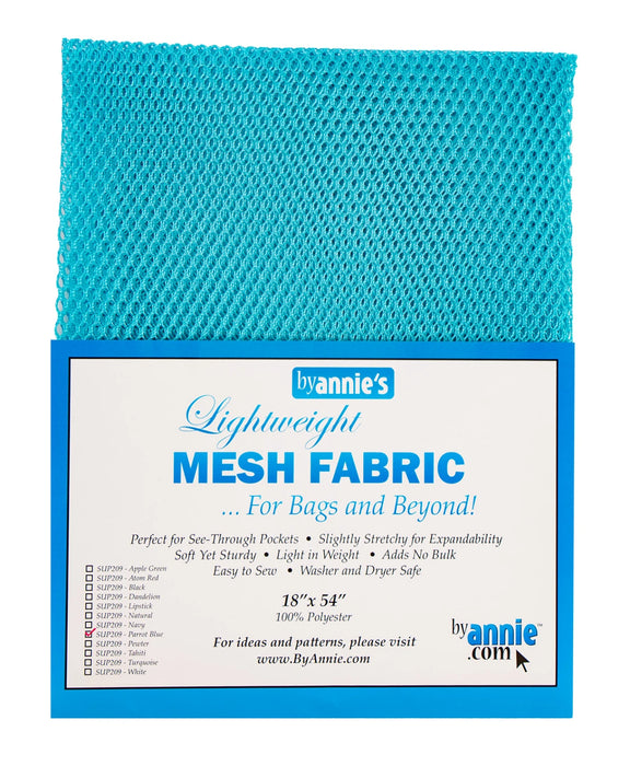 ByAnnie Lightweight Mesh Fabric Parrot Blue 18in x 54in