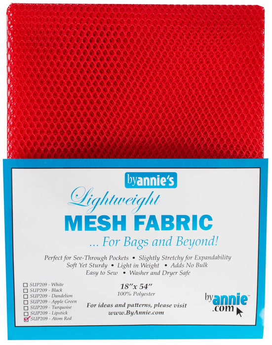 ByAnnie Lightweight Mesh Fabric Atomic Red 18in x 54in