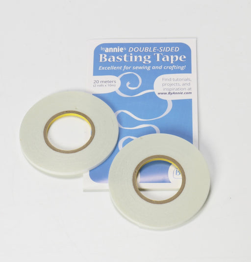 Two rolls of ByAnnie's double-sided basting tape with packaging on a white background
