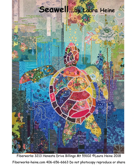 Seawell Sea Turtle Collage Pattern by Laura Heine