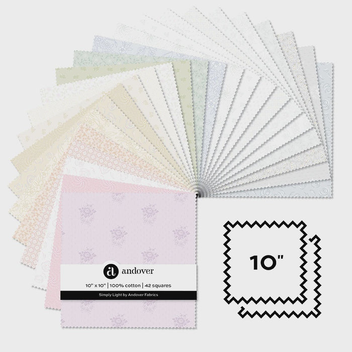 Simply Light - 10 Inch Squares - 42 Cuts Each fabric