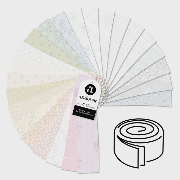 Simply Light - 2.5 Inch Strip Roll - 40 Cuts Each fabric