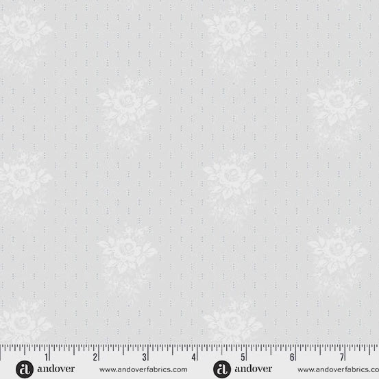 Simply Light by Andover Fabrics Petite Bouquet Silver fabric