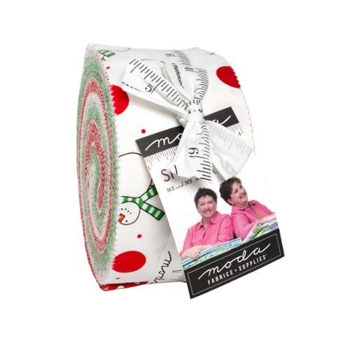 Snow Time Jelly Roll precut bundle by Moda Fabrics - stack of winter and Christmas quilting cottons by Me & My Sisters Designs