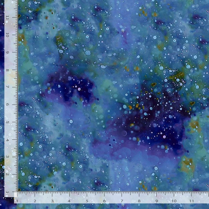 Lumiere Dotty Kiln Texture Cobalt digitally printed quilting cotton fabric for Timeless Treasures – view 2