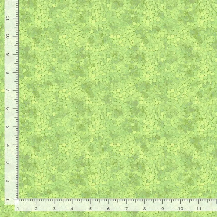 Jubilant Packed Tiles Green fabric