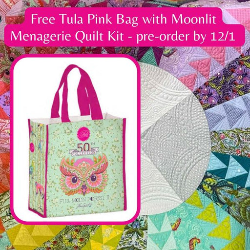 PREORDER - Moonlit Menagerie Quilt Kit - Featuring Full Moon Forest II from Tula Pink - KIT2QTTP.MOONLIT and get a Free Tula Pink bag