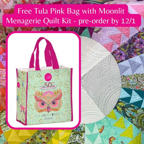 PREORDER - Moonlit Menagerie Quilt Kit - Featuring Full Moon Forest II from Tula Pink - KIT2QTTP.MOONLIT and get a Free Tula Pink bag