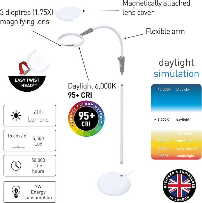 Magnificent Pro 3-in-1 Magnifying Lamp The Daylight Company #U25090