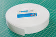 Roll of white polypro strapping with 'byannie.com' label on a green grid background