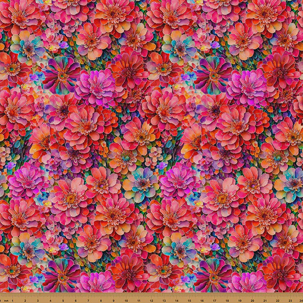 Bloom! Y5802 562-Blooms fabric yardage by Marlies Janssen for Hoffman Fabrics