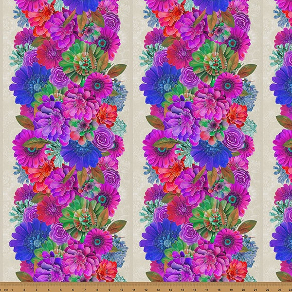 Bloom! Y5808 23-Fuchsia fabric yardage by Marlies Janssen for Hoffman Fabrics