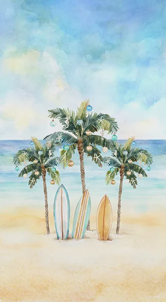 Seas & Greetings Paradise Panel fabric