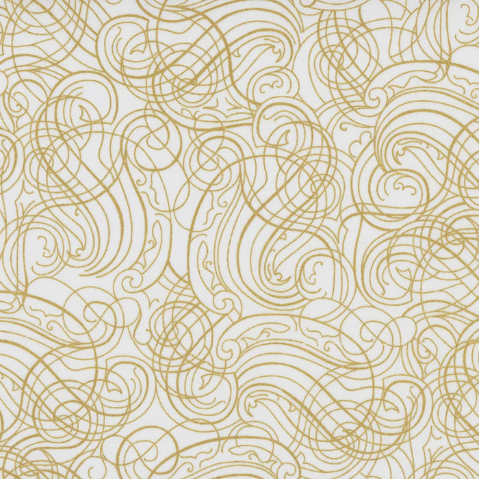 Christmas Wish White and Gold fabric - Y7824-3G-WHITE-GOLD