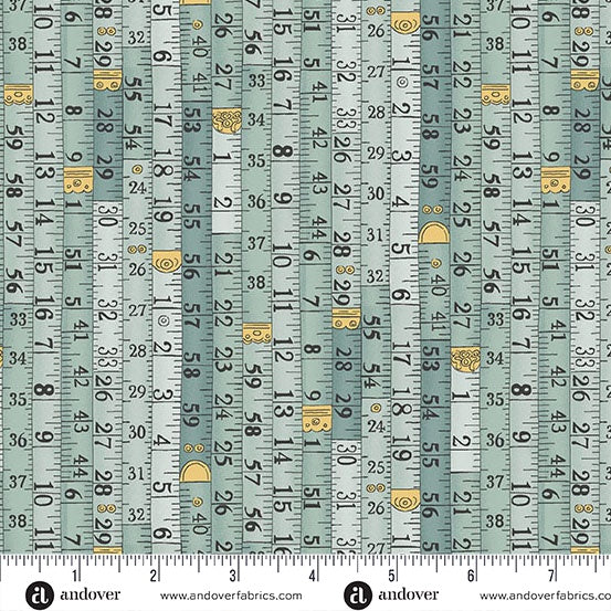 Atelier Blue Measurements fabric - MU-136-B
