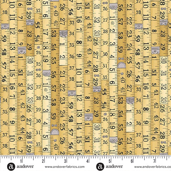 Atelier Yellow Measurements fabric - MU-136-Y